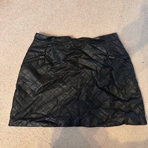 Topshop Black Quilted Mini Skirt